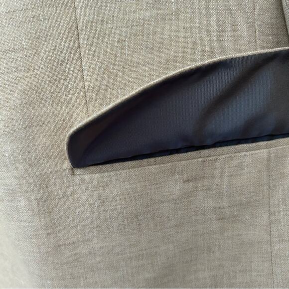 Jos. A. Bank Men’s Linen and Wool Blend Tan Sport Coat Blazer, Size 46R - Picture 7 of 16